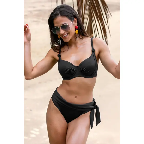 St Kitts Tie Fold Over Brief - Black