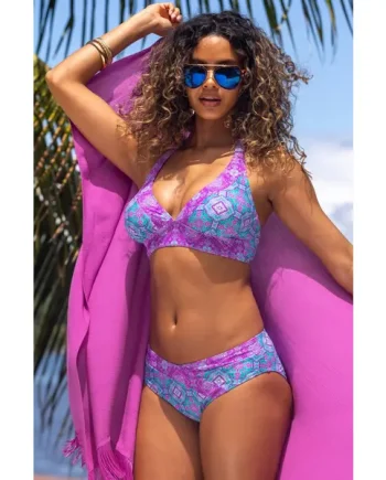 Venice Beach V-Shape High Leg Bikini Brief - Aquaburst