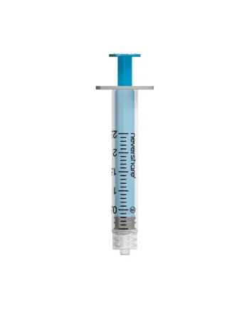 Nevershare 2ml Luer Lock Blue Syringes