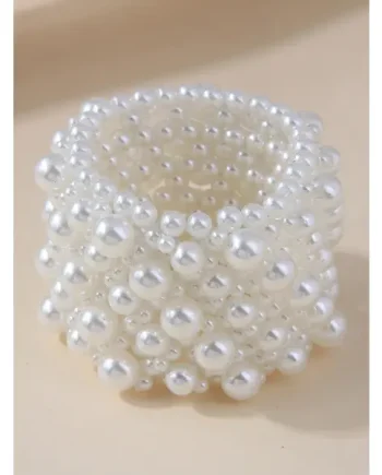 Pearl Wide Weave Bracelet