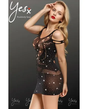 YesX YX853 Sparkly Black Dress