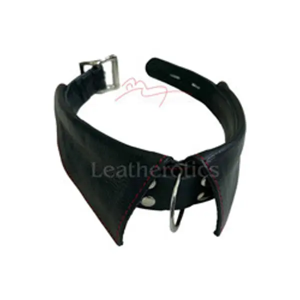 Leather Bondage Collar with Buckle