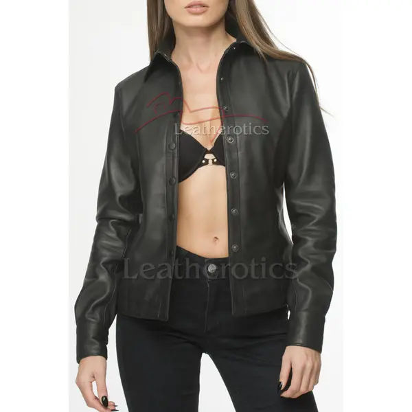 Matte Finish Nappa Leather Shirt