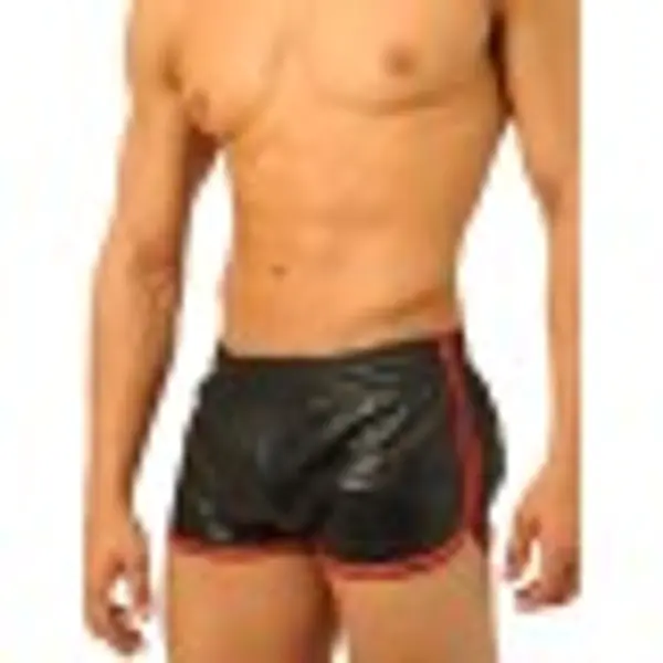 Fist Leather Shorts • Black - Red