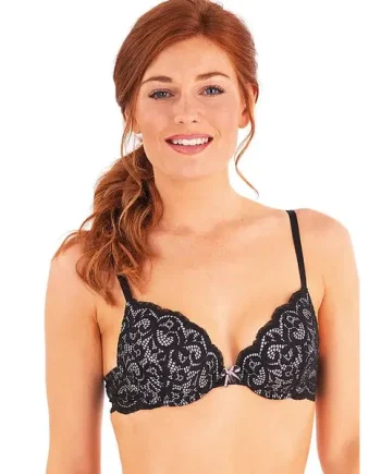 Pretty Polly Amy Lace Push Up Plunge Bra
