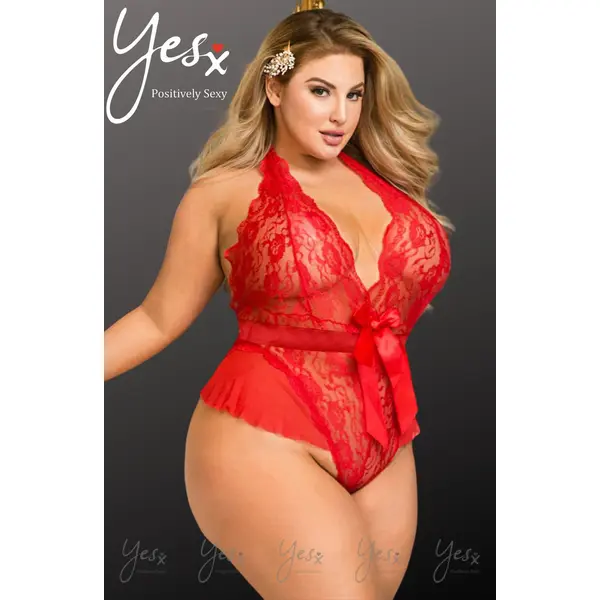 Tammy Plus Size Red Lace Teddy