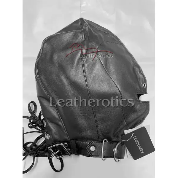 Bondage Soft Leather Hood M4