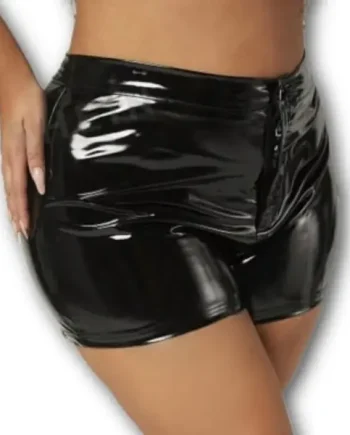 High Waist PU Leather Shorts