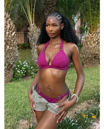 Portofino padded crinkle bikini top