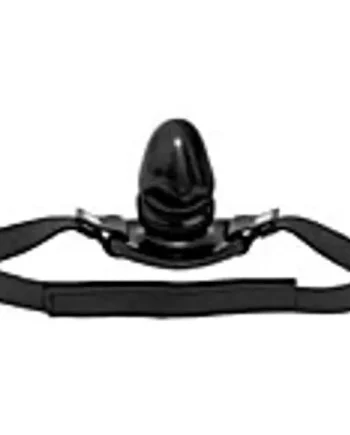 Gag With a Black Rubber Penis Mouth Stuffer
