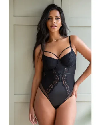 Lavish Underwired Thong Body - Black