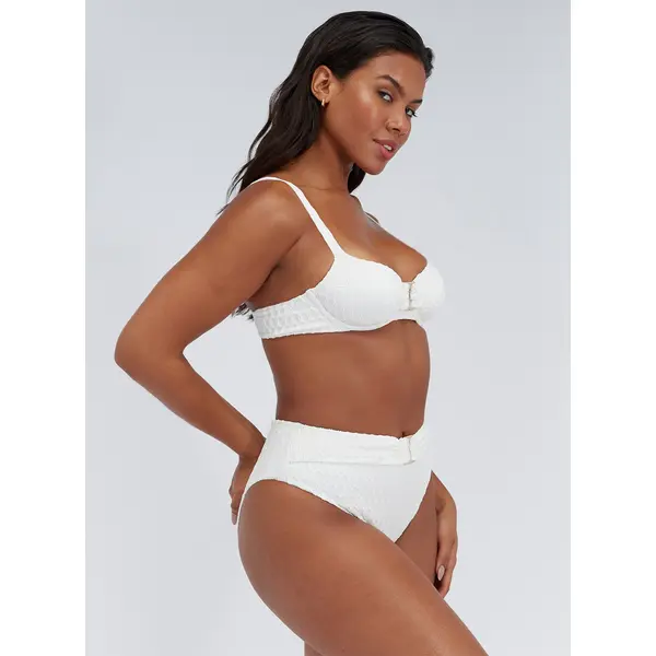 Riad textured high waisted bikini bottoms