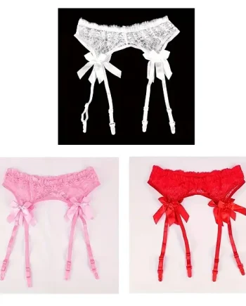 Pack Of 3 Lacy Suspender Belts (One Size)