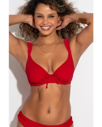 Ocean Breeze Underwired Non-Padded Bikini Top - Red