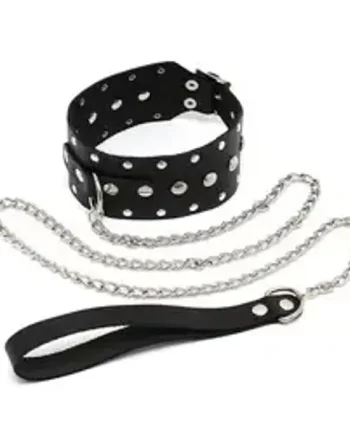 Leather Collar And Chain