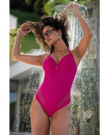 Castaway Adjustable Halter Underwired Swimsuit - Pink
