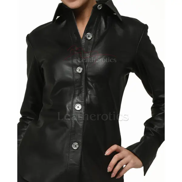 Premium Leather Shirt Long Sleeve