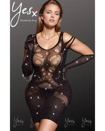 YesX YX853Q Sparkly Black Dress