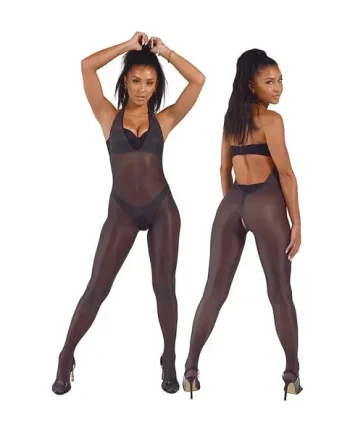 Pearl And Poseidon Indira Crotchless Halter Bodystocking