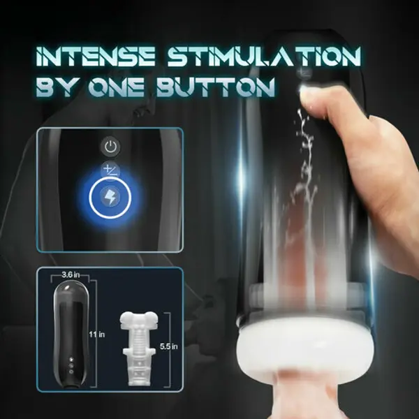 Thrusrting Masturbation Cup 360° Wrapped Intense Electric Pocket Pussy Male Stroker