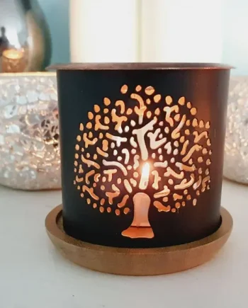 Aromafume Incense Brick diffuser with Wooden coaster - Tree of life