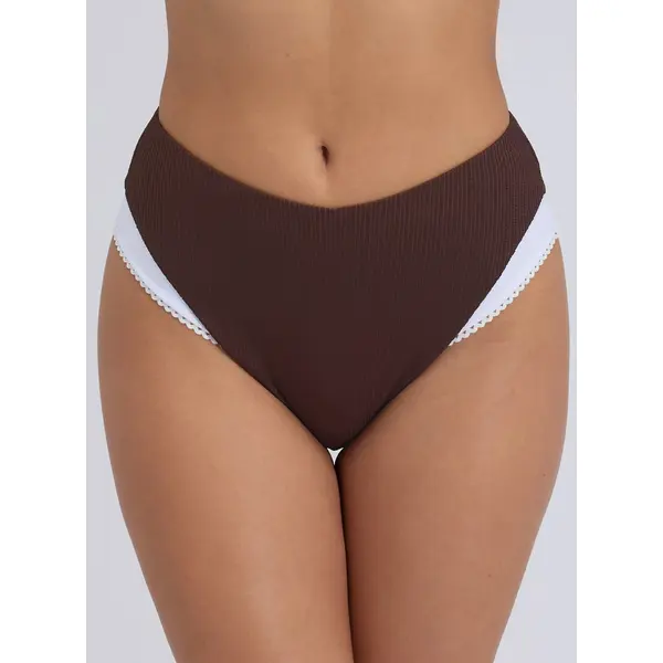 Rivoli picot high waist bikini bottoms