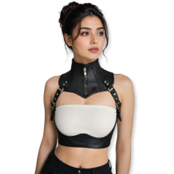 Leather Neck Corset Harness