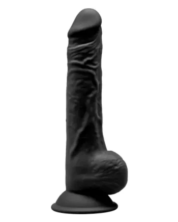 SilexD 9.5 inch Realistic Silicone Dual Density Dildo with Suction Cup with Balls Black