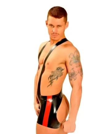 Fist Rubber Wrestling Suit • Red Stripe