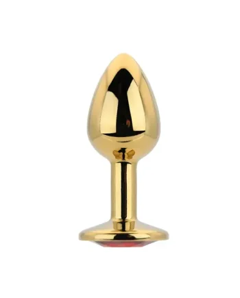 Toosh Gold Metal Butt Plug Small Red Stone