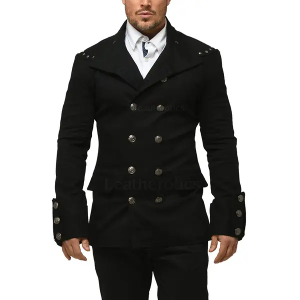 Men's Steampunk Military Jacket Top