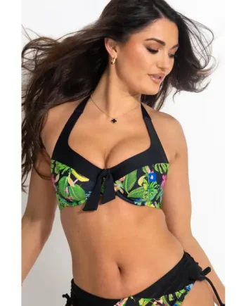 St Lucia Halter Underwired Non-Padded Bikini Top - Tropical
