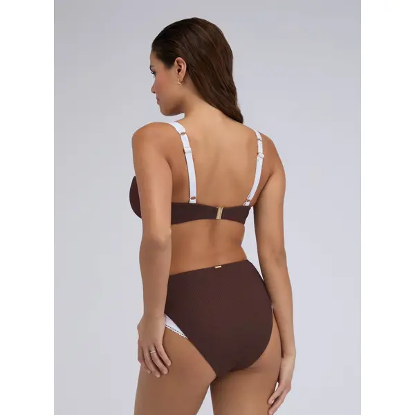Rivoli picot high waist bikini bottoms