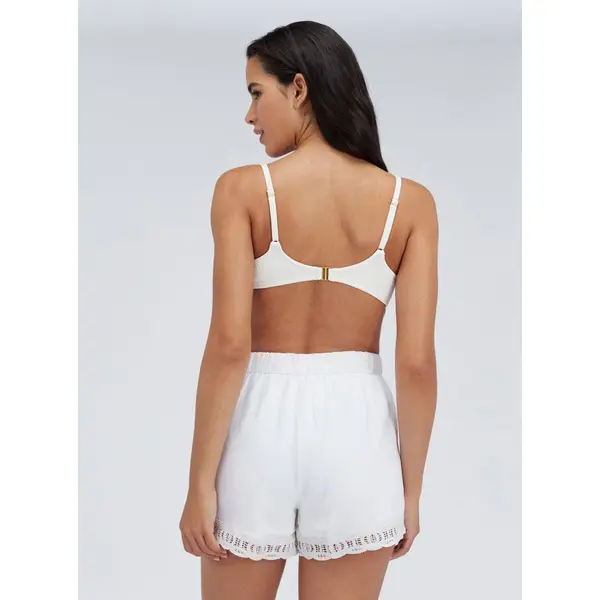 Linen blend beach shorts
