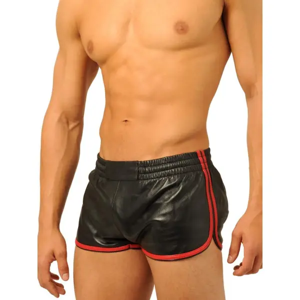 Fist Leather Shorts • Black - Red