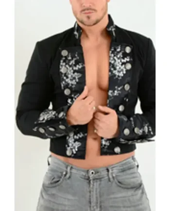 Men's Jacket High Waist Cropped Top SPSS Black