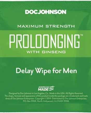 Doc Johnson Prolong with Ginseng Delay Wipe for Men