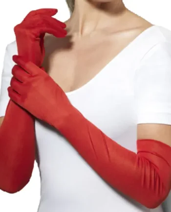 Red Elbow Length Gloves