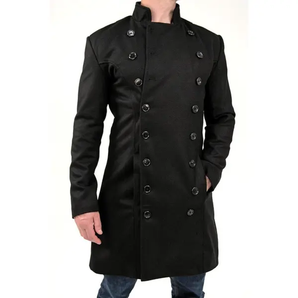 Double Breasted Military Men's Wool Coat