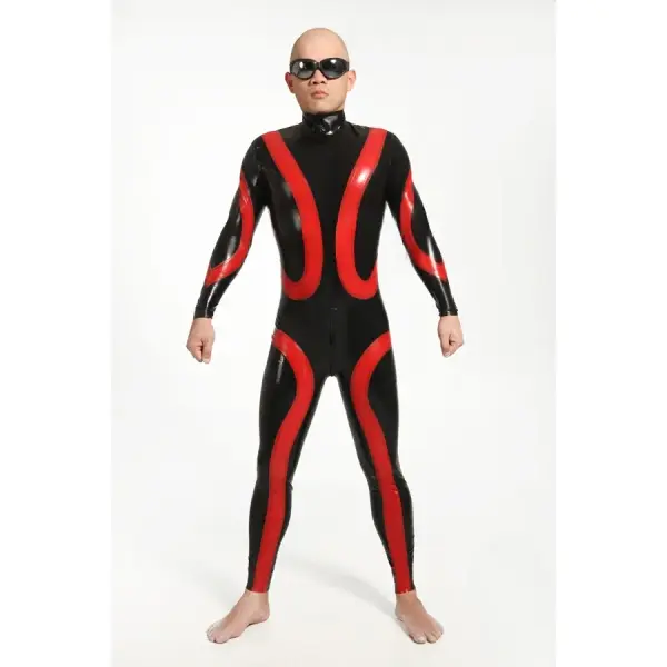 Latex Mens Loopy Loops Back Zipper Catsuit