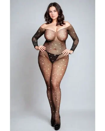 YesX YX864Q Fishnet Sparkly Bodystocking Up To 5XL