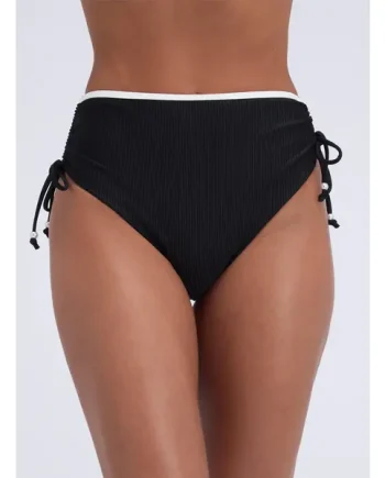 Ibiza piped high waisted bikini bottoms