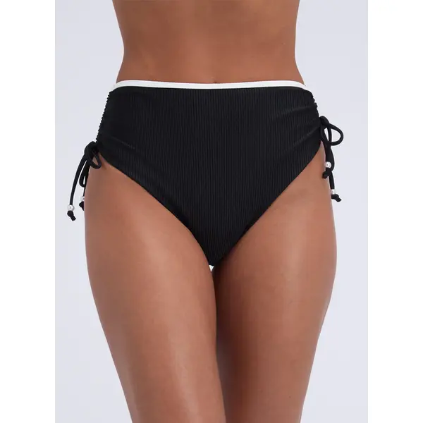 Ibiza piped high waisted bikini bottoms