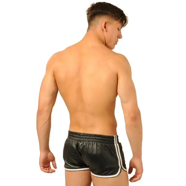Fist Leather Shorts • Black - White
