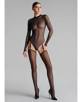 Maison Close Cut and Curled Back and Front Seamed Stockings
