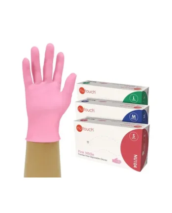 Nutouch Premium Pink Nitrile Powder Free Disposable Gloves
