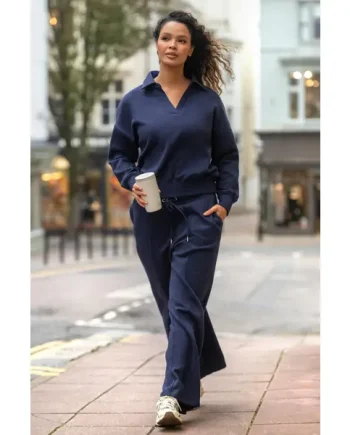 The Softest Off Duty Wide Leg Jogger - Navy