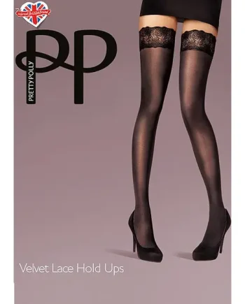 Pretty Polly Fashion Velvet Lace Hold Ups