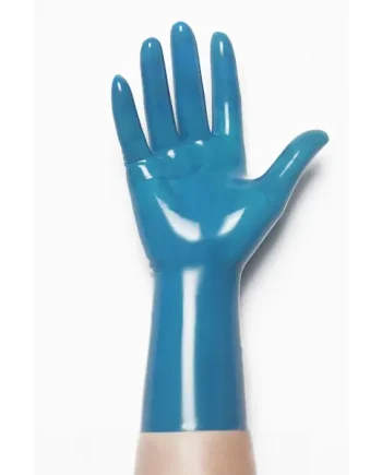 Latex Translucent Blue Classic Short Molded Gloves