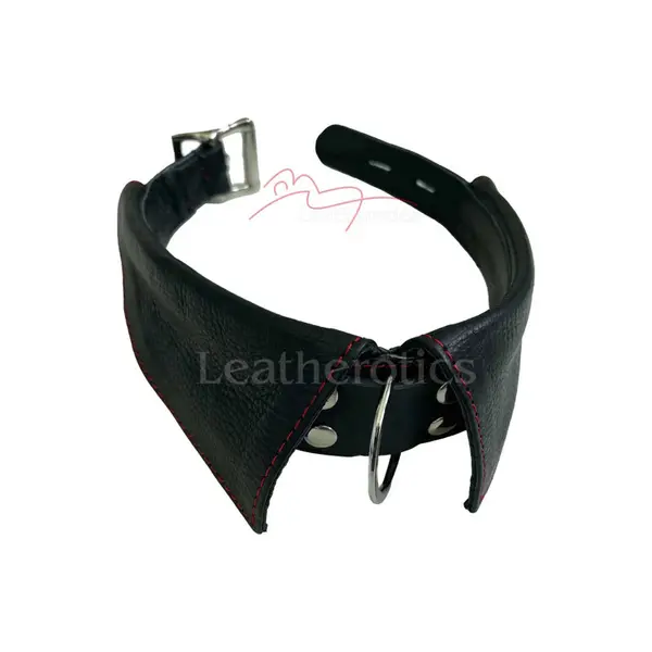Leather Bondage Collar with Buckle